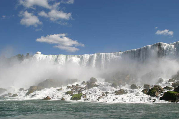The American Falls as seen from the Maid of the Mist boat.