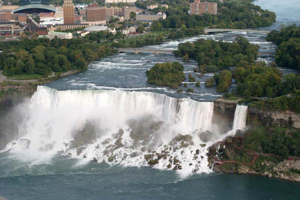 The American Falls from the Skylon tower in Canada.