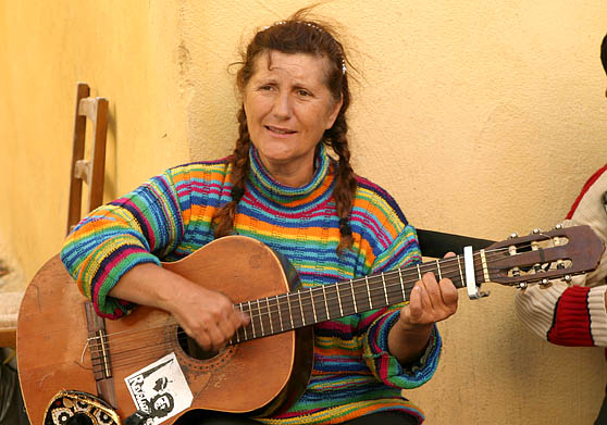 This lady was playing the guitar and singing. She had a very nice voice.