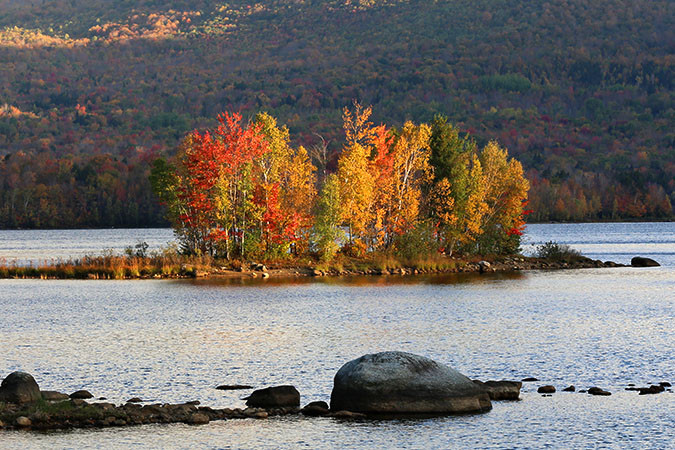 Colorful island in the Chittenden Reservoir