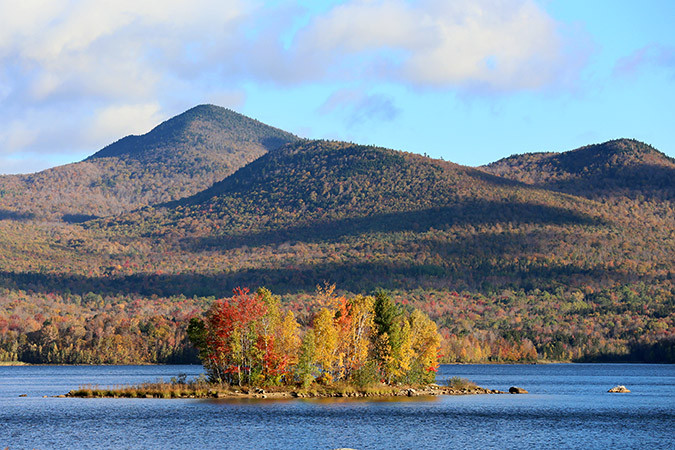 Colorful island in the Chittenden Reservoir
