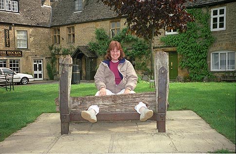 Geri in the stocks