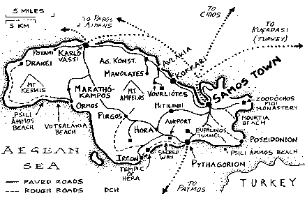 Map of Samos Island